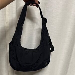 Black Quilted Shoulder Bag - Women